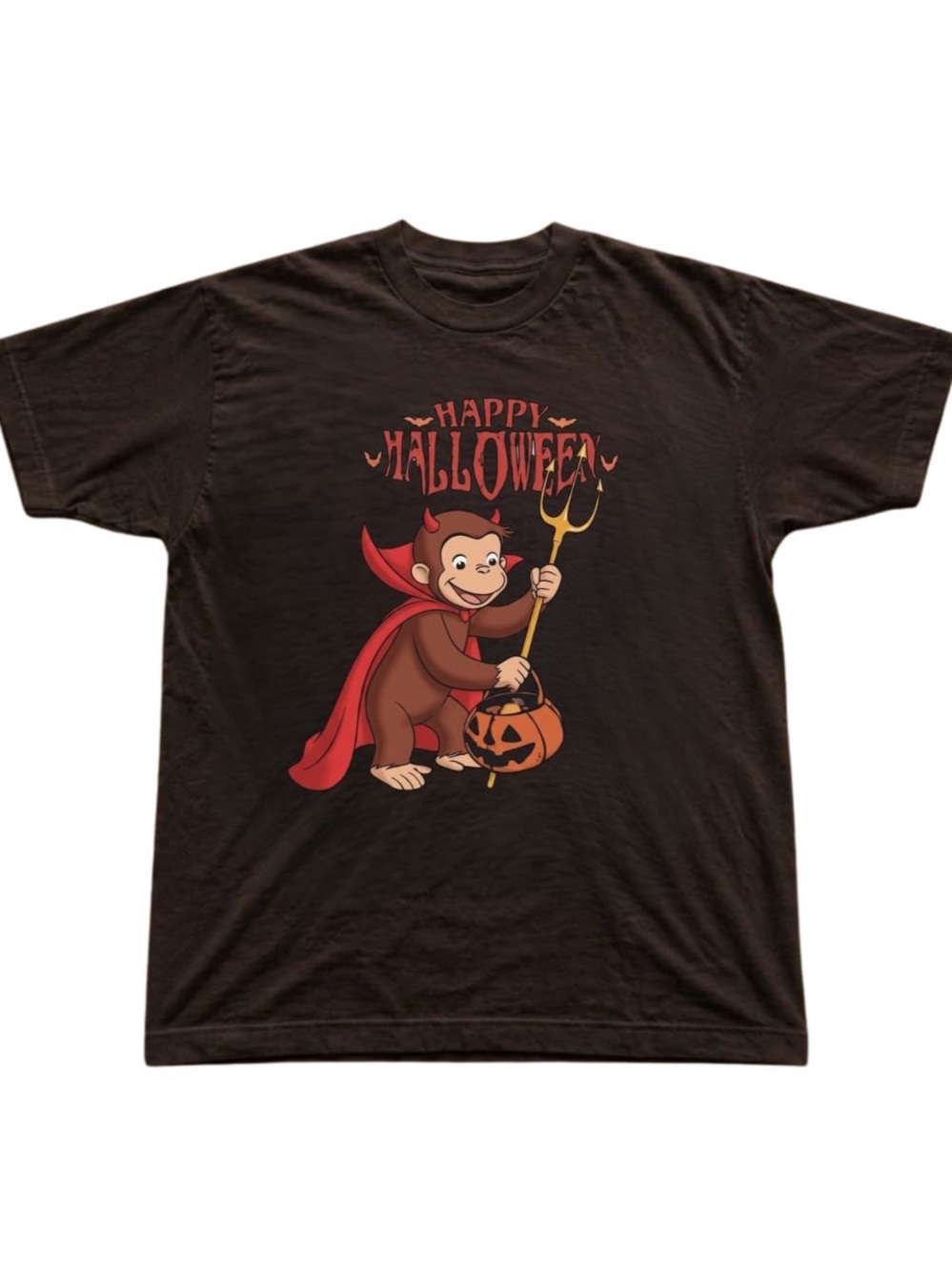 Brown Halloween Monkey Graphic Tee
